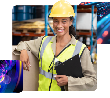 Portrait of a female transport and logistics worker at work