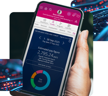 A mobile with People first real-time payroll displaying.