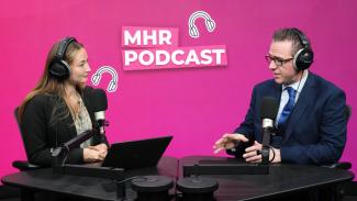 Alice Featherstone and Trefor Walters discussing cybersecurity in the MHR Podcast