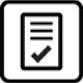 Icon of a piece of paper with a check mark