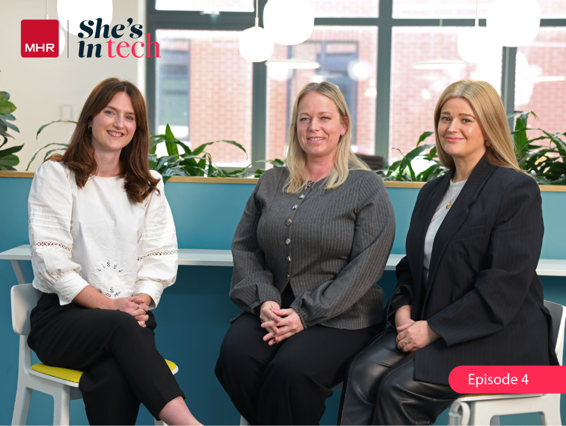 A still from  She's in Tech episode four, featuring Rosie North, Agnes Gatkowska and Emily Glover