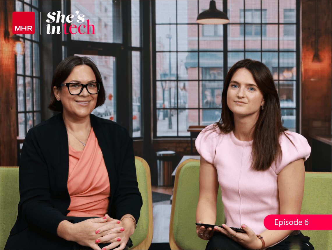 Natalie Page and Rosie North, two women sat on a green sofa.