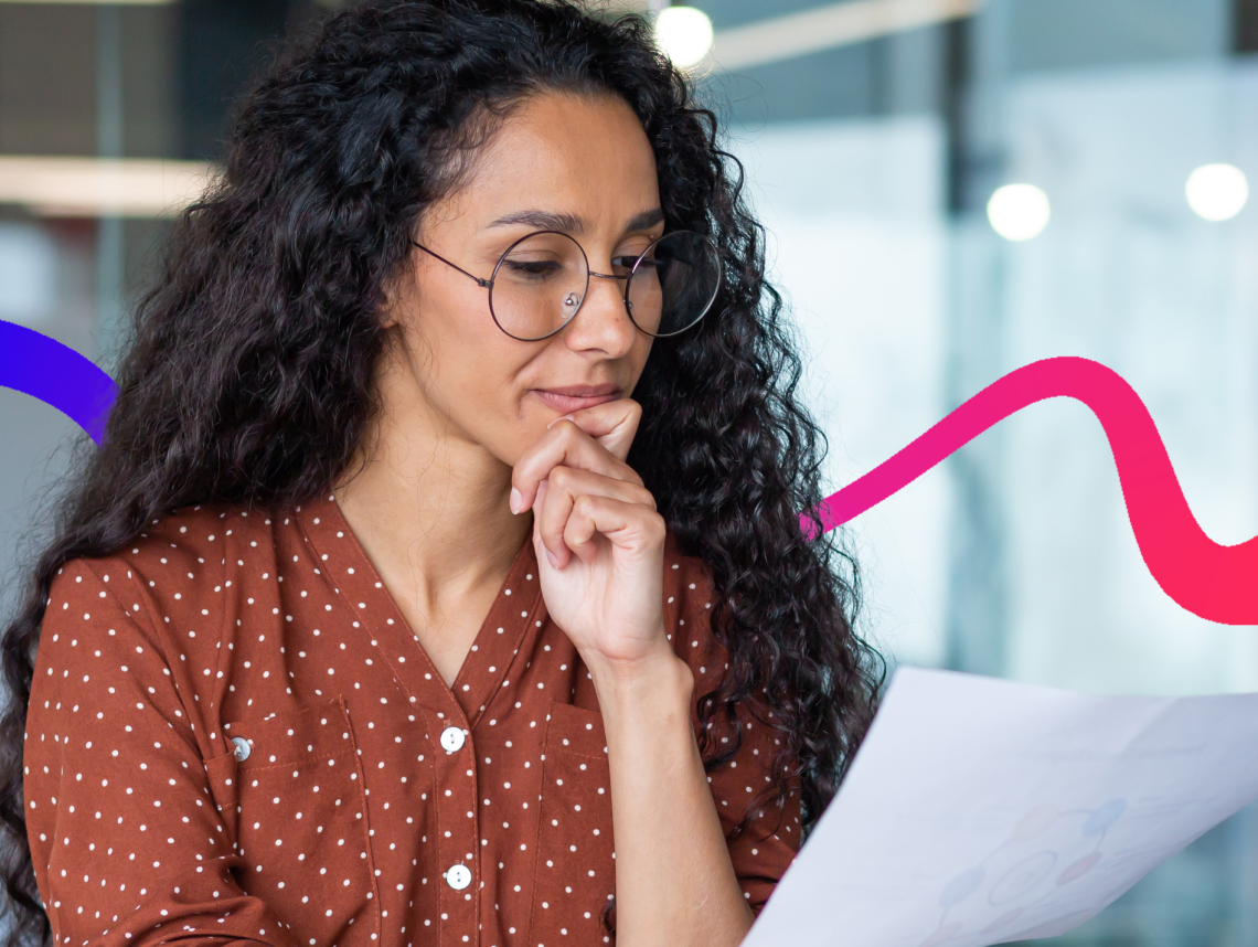 employee looking at paperwork