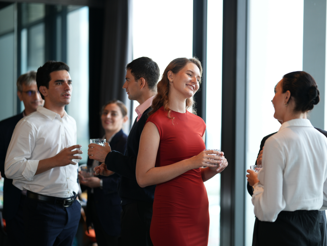 team conversation in an office