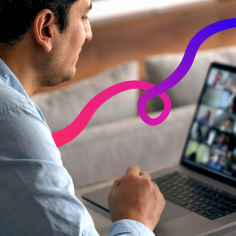 Man sat on video conference call