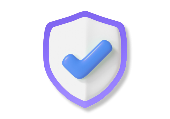A shield with a tick.