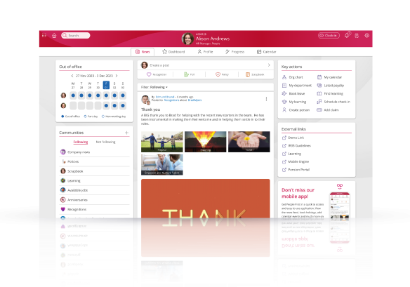 People First social feed shown on a desktop screen.
