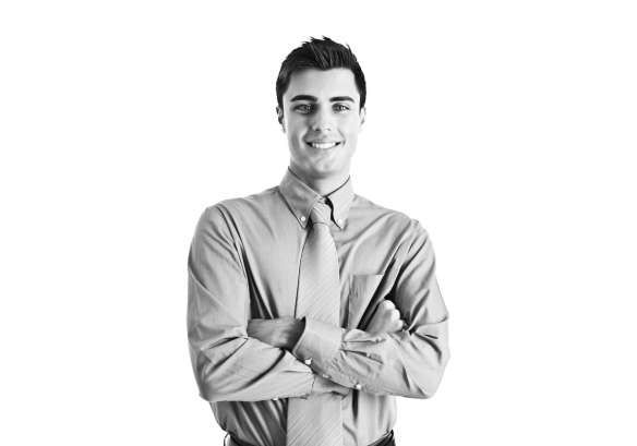 Man standing smiling knowing his data is protected with multi-factor authentication