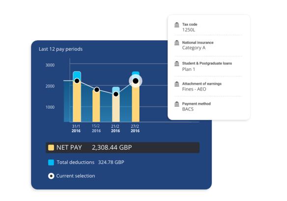 Screen image of  monthly view of MHR payroll platform