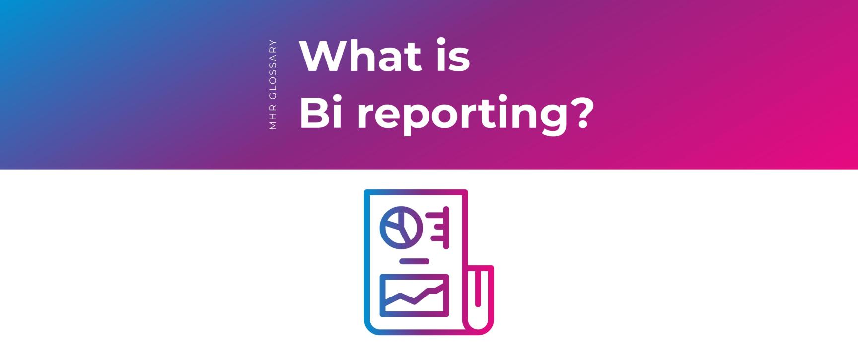 Dashboard icon with BI reporting functionality in the visuals. 