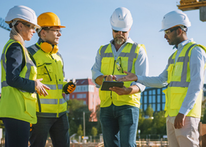 Construction workers on site