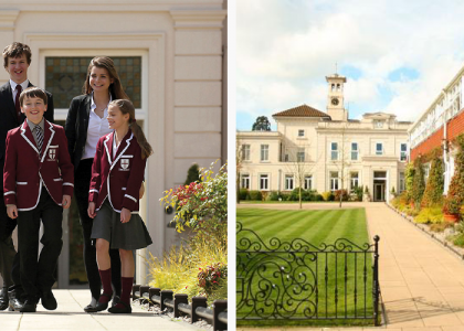 Students at St. George's Weybridge pictured alongside their grounds