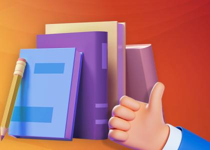 Online learning management systems blog header, showing books inferring how learning can improve employee experience.