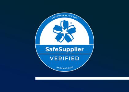 Alcumus SafeSupplier logo.