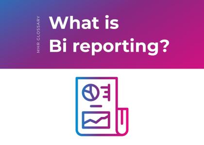 Dashboard icon with BI reporting functionality in the visuals. 