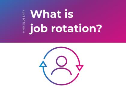 What is job rotation? with a person icon and arrows going round.