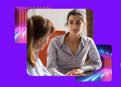 Woman having a meeting with an HR business partner.