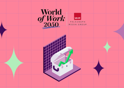 Logo representing MHR's World of Work 2050 partnership with Telegraph Media Group