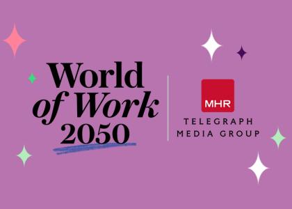 Logo representing MHR's World of Work 2050 partnership with Telegraph Media Group