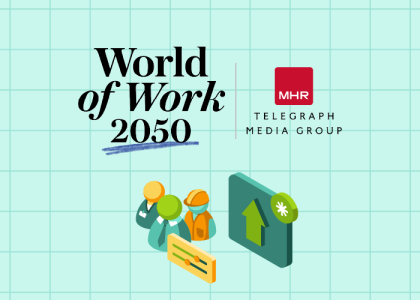 Logo representing MHR's World of Work 2050 partnership with Telegraph Media Group