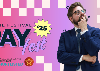 Payfest image with person thinking