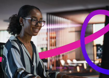 Computer user working at the desk