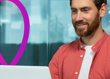 Man working at laptop