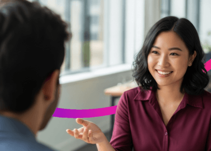 colleagues talking in the office