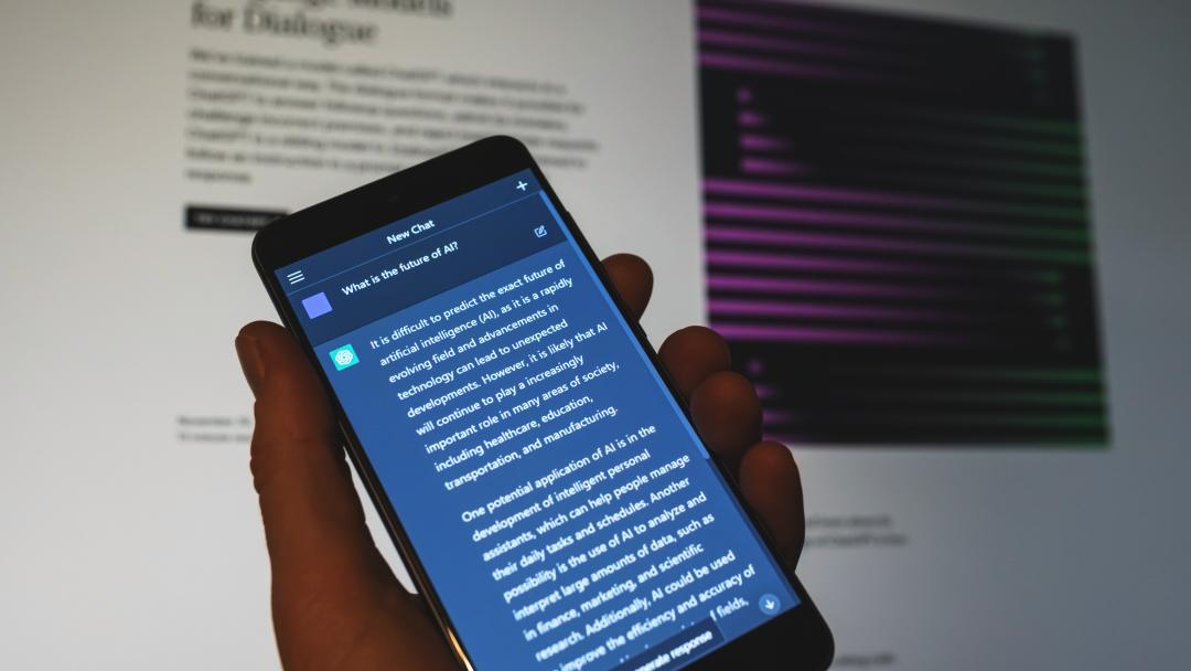 ChatGPT being used on a mobile phone