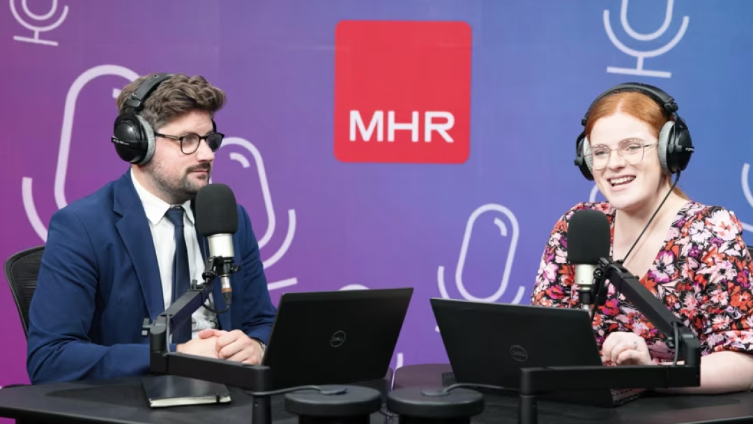 Andy and Emma presenting the Zealous Gen Z podcast.