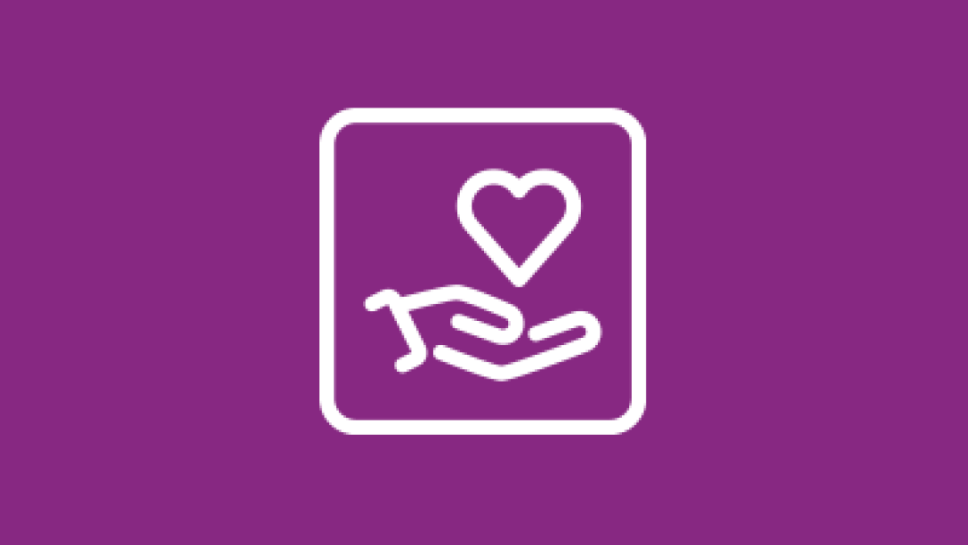 A hand with a heart in it.