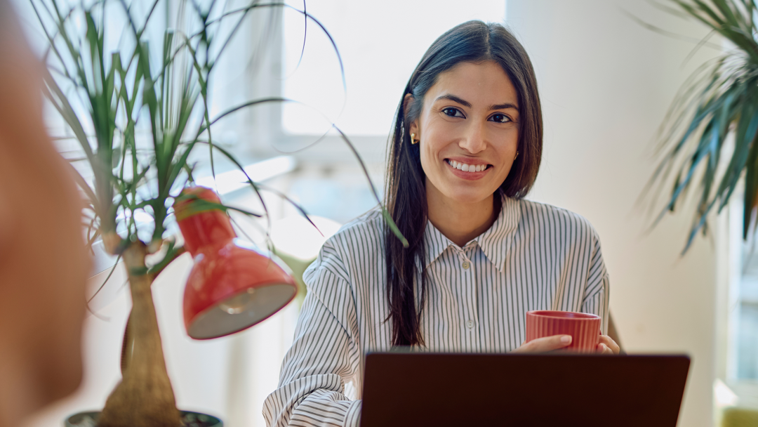 brown haired woman smiling