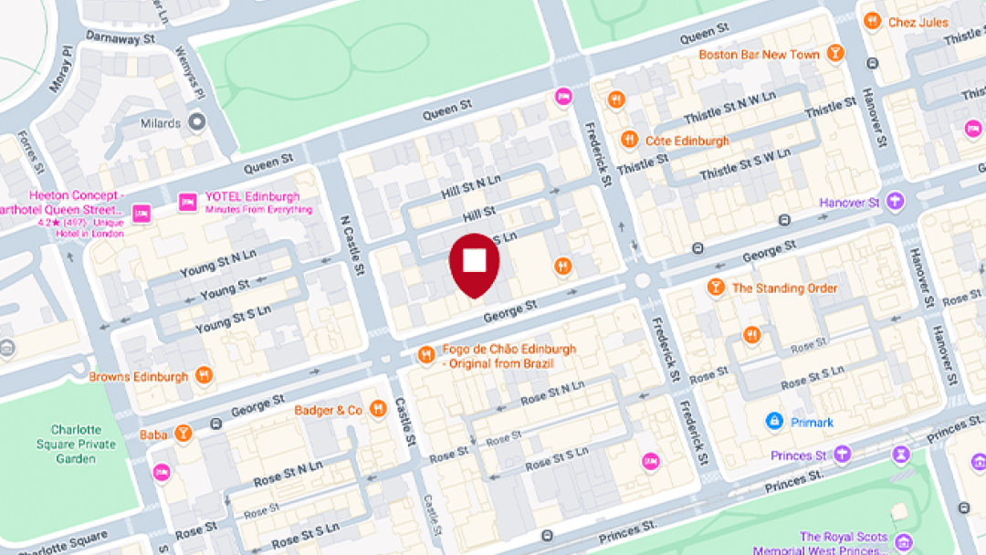 Google Map screenshot depicting location of MHR Scotland office