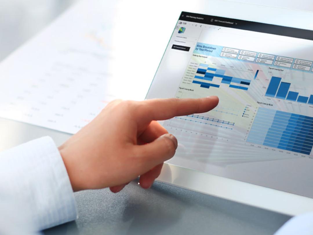 iTrent Salary Modelling Dashboard on an ipad screen