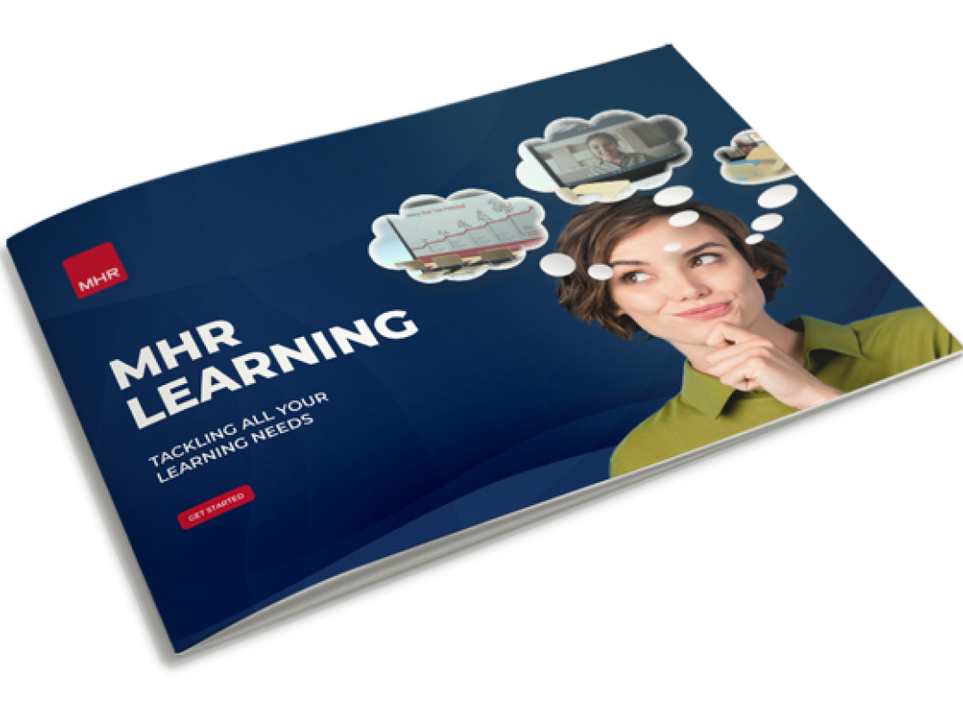 MHR Learning Brochure front cover image, showing a woman thinking.