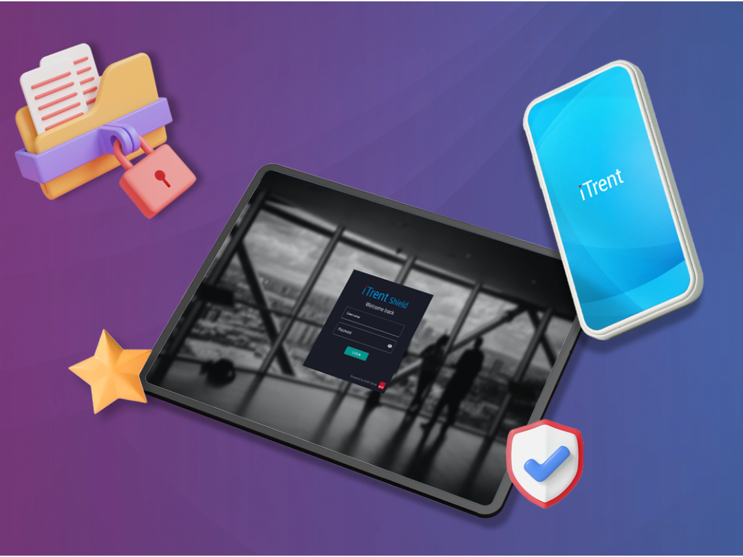 iTrent Shield on a tablet - an extra layer of security to keep organisations safe from cyber attacks.