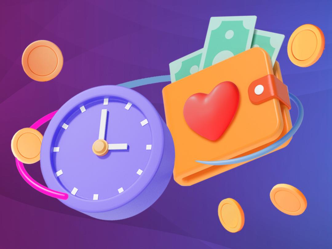 clock and wallet full of money representing that time is ticking to get your payroll right this payroll week.