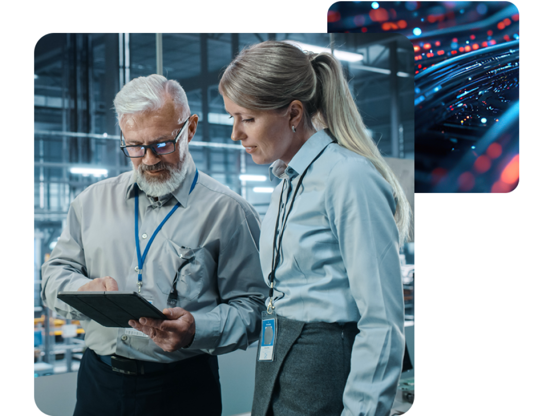 Two manufacturing workers managing their complex shift patterns with People First