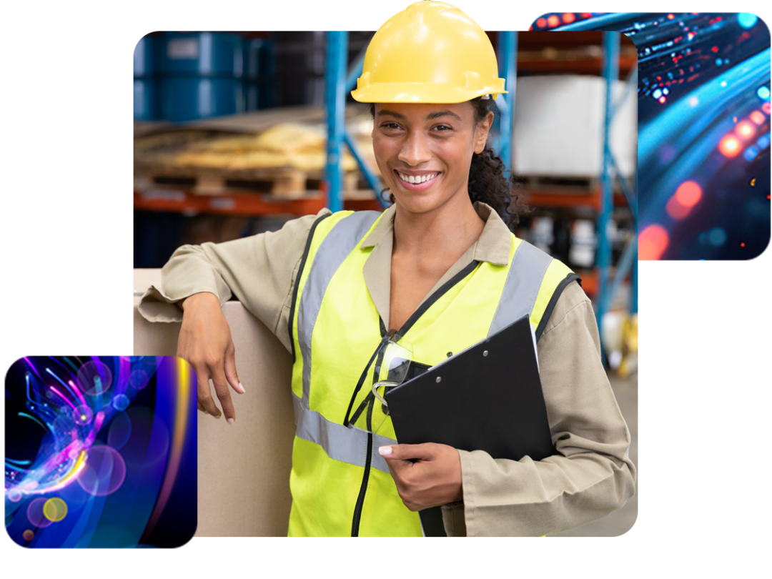 Portrait of a female transport and logistics worker at work