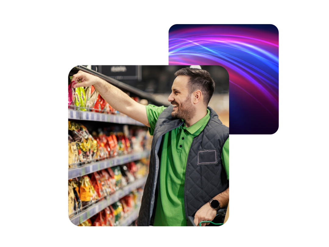 Man working in supermarket