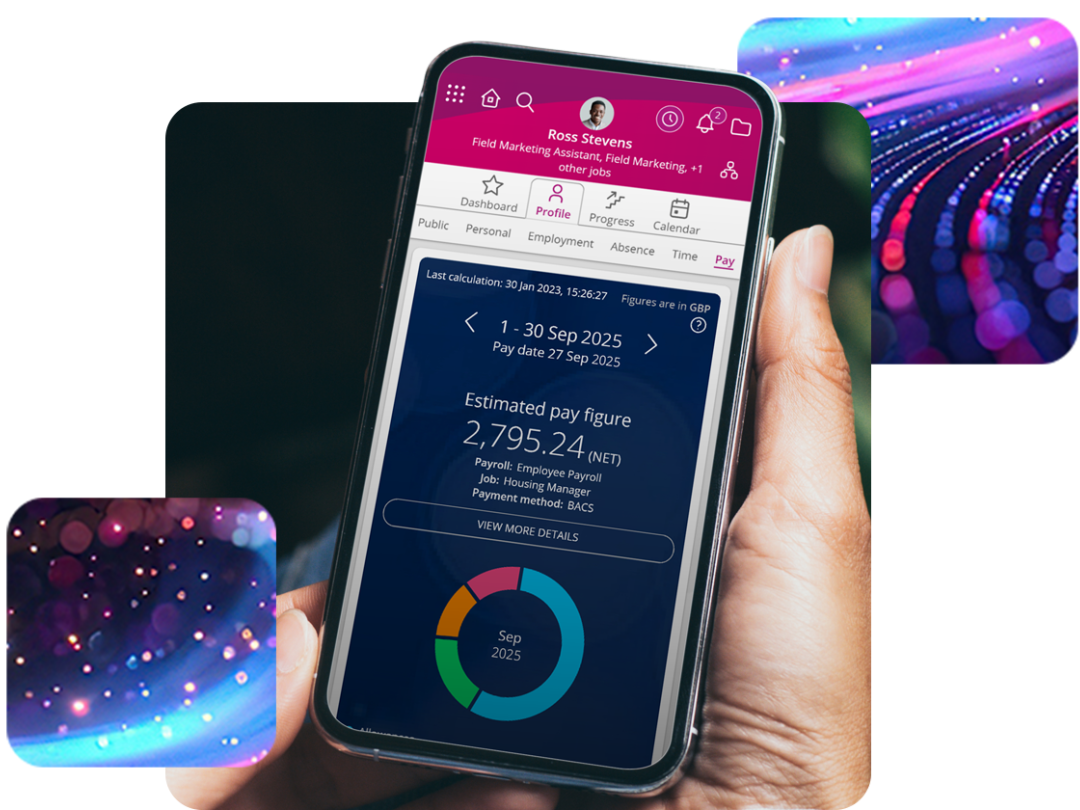 People First's real-time payroll payslip showcased on a phone, accessible anytime and anywhere