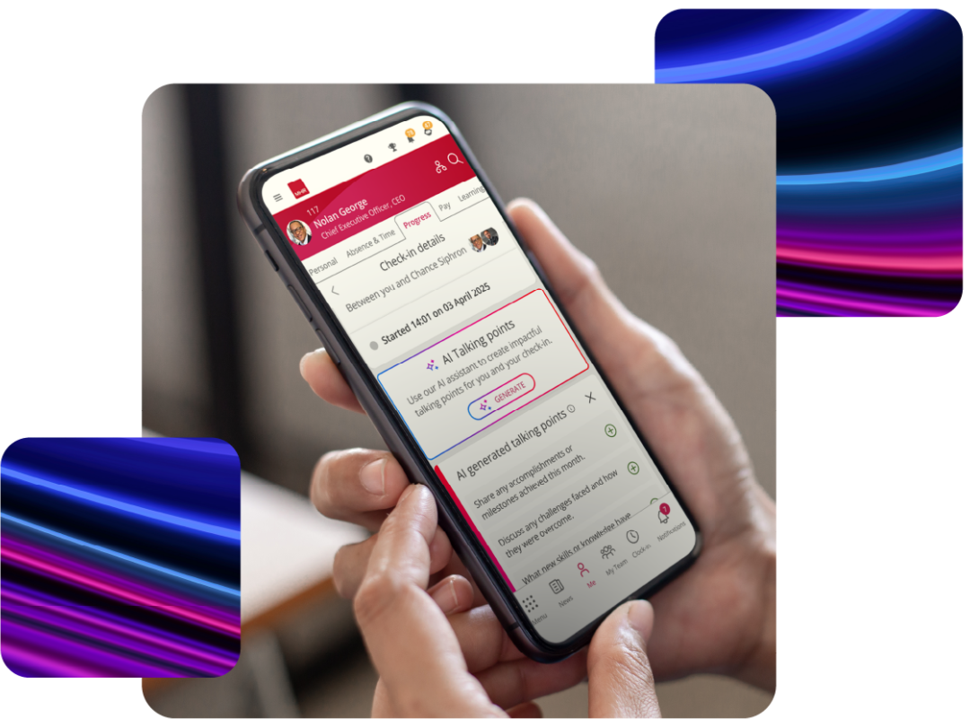a mobile displaying People First hr software.