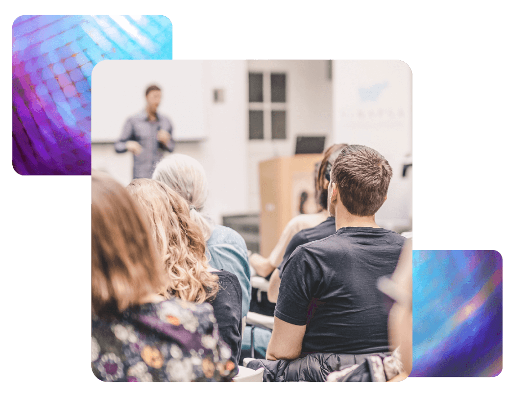 Lecturer teaching students