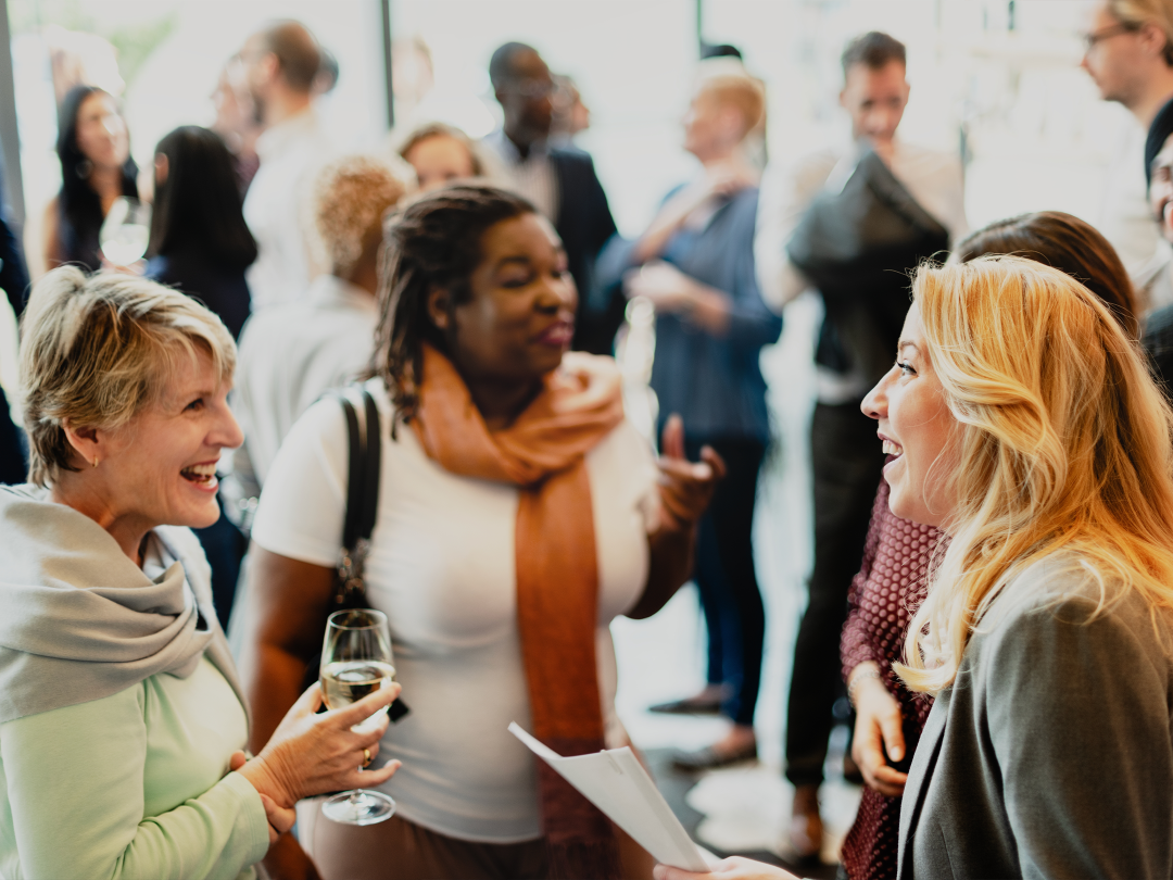 People at event chatting