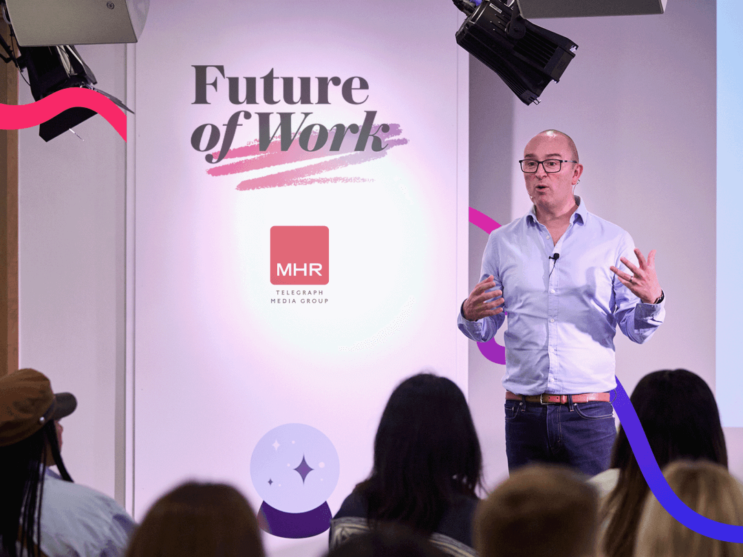 Tom Cheesewright, moderator of the Future of Work breakfast event.