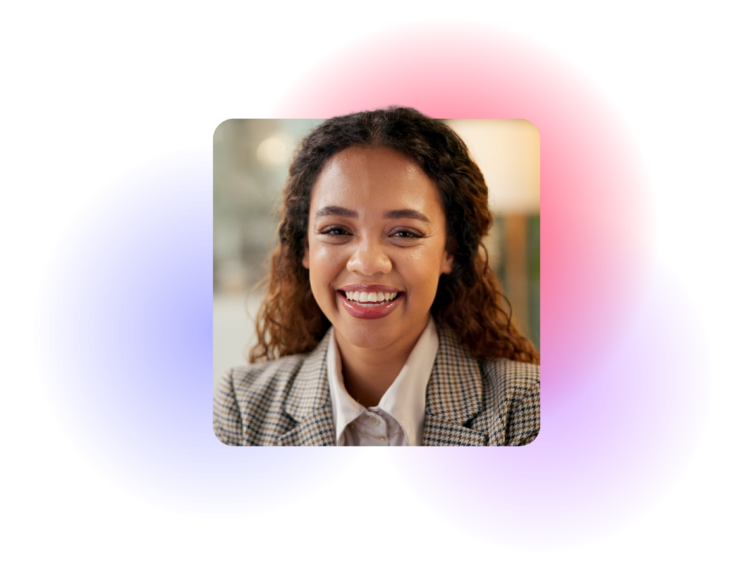 smartly dressed woman smiling