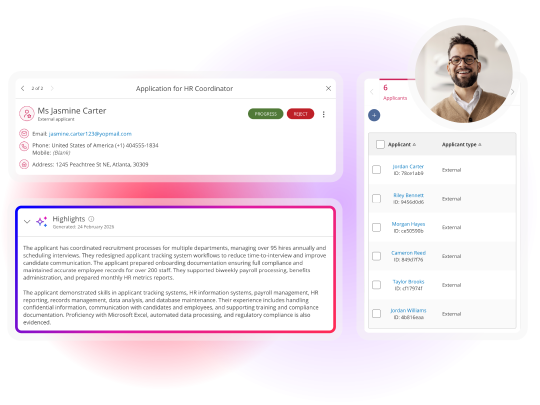 Screenshot to demonstrate People First Applicant Tracking System