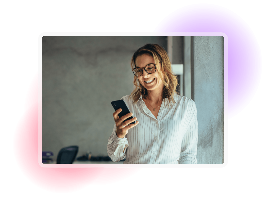 Employee using a smartphone to access workplace information and benefits