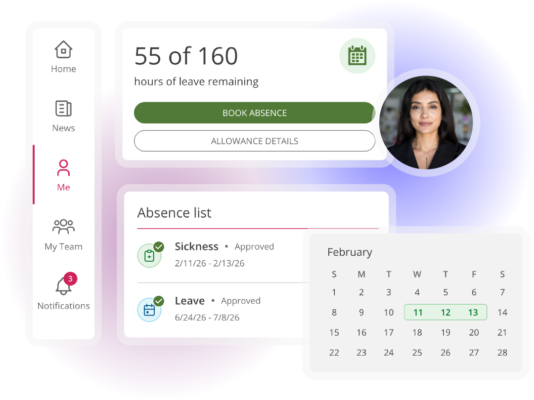Screenshot demonstrating HR features of People First HCM platform