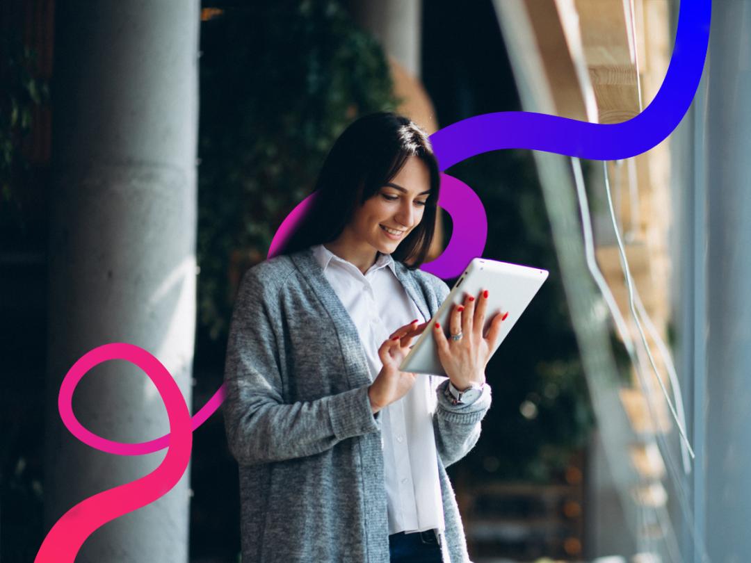 Woman with a tablet working
